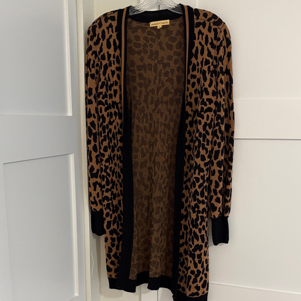 MESH+LACE LONG CARDIGAN